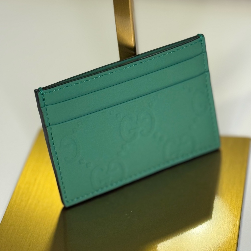 Gucci Green Card Holder-Like New